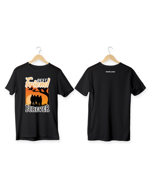 Best Friend Forever Pima Round Neck T-Shirt -Black